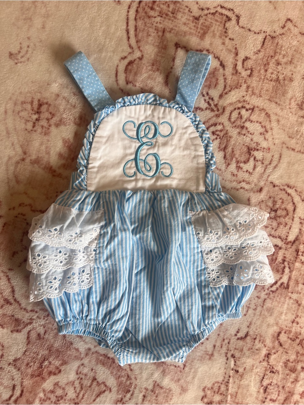 RicRac & Ruffles | E Embroidered Bubble